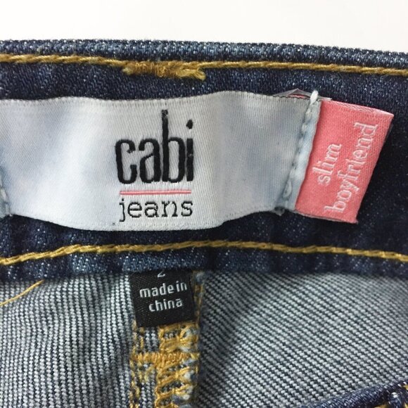 Cabi 3045 Jeans Womens 2 Blue Slim Boyfriend Straight Distressed Ankle Stretch - Picture 7 of 8